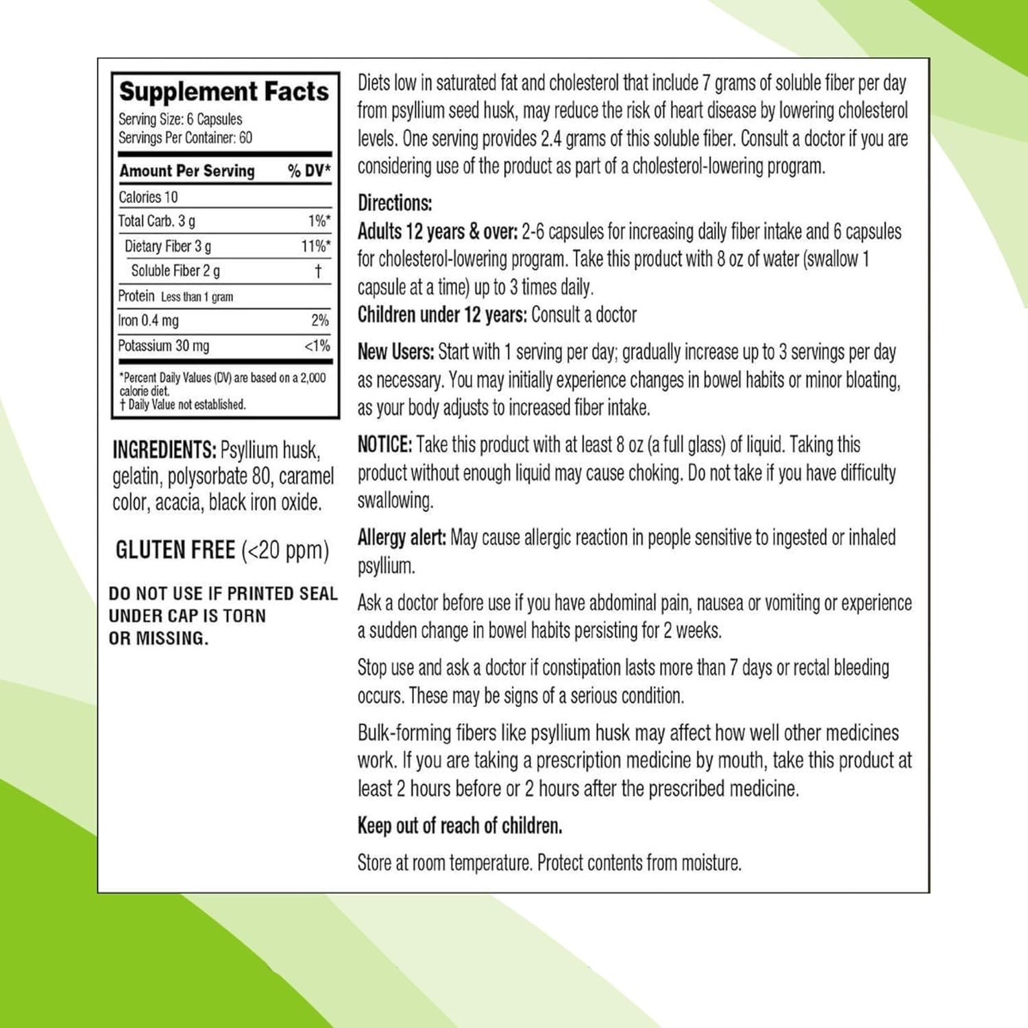 Kirkland Psyllium Fiber Capsules (720 Total Capsules)