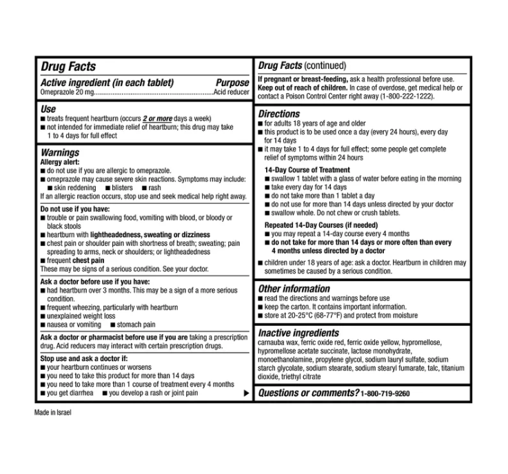 Kirkland Signature Omeprazole 20 mg - 42 Tablets