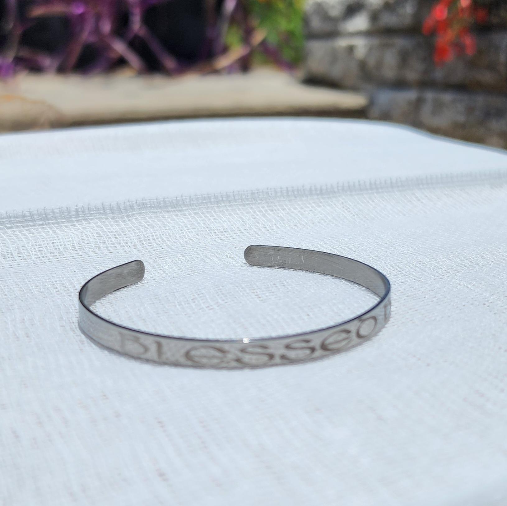 Blessed Be 6" Stainless Steel Bangle