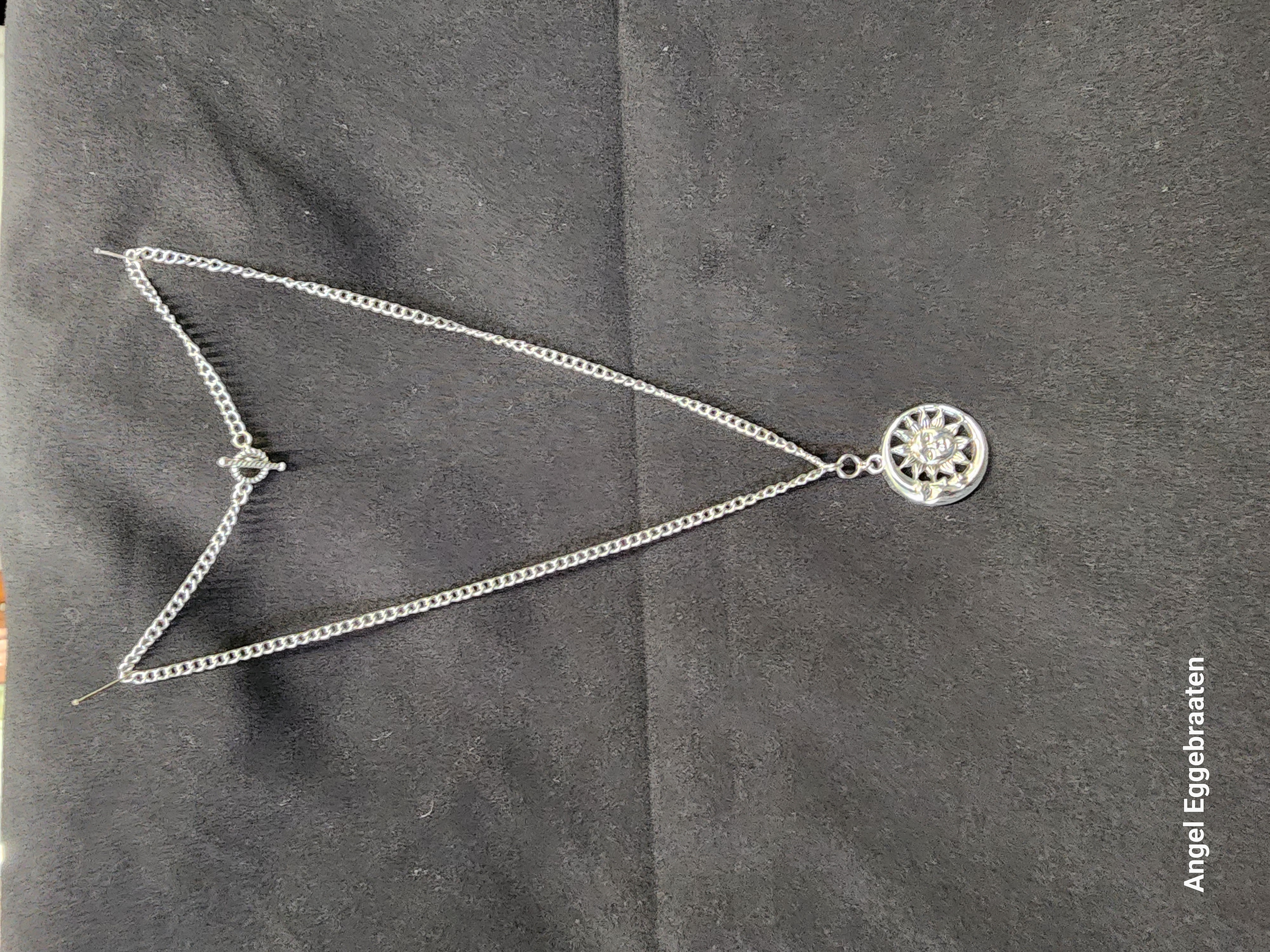 Sun and Moon Pendant on Stainless Steel Chain