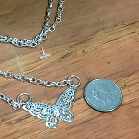 Stainless Steel Filigree Butterfly Necklace