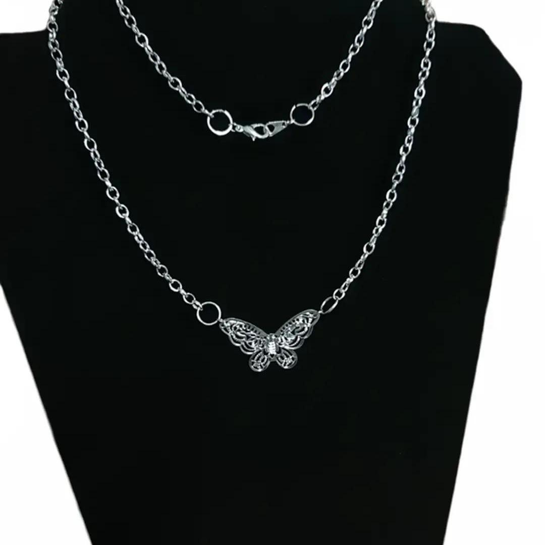 Stainless Steel Filigree Butterfly Necklace