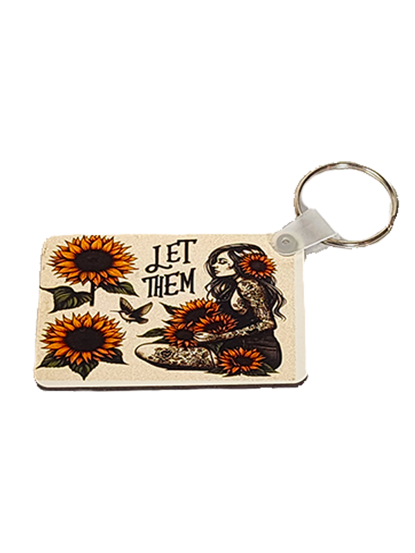 "Let Them" Sunflower art keychain