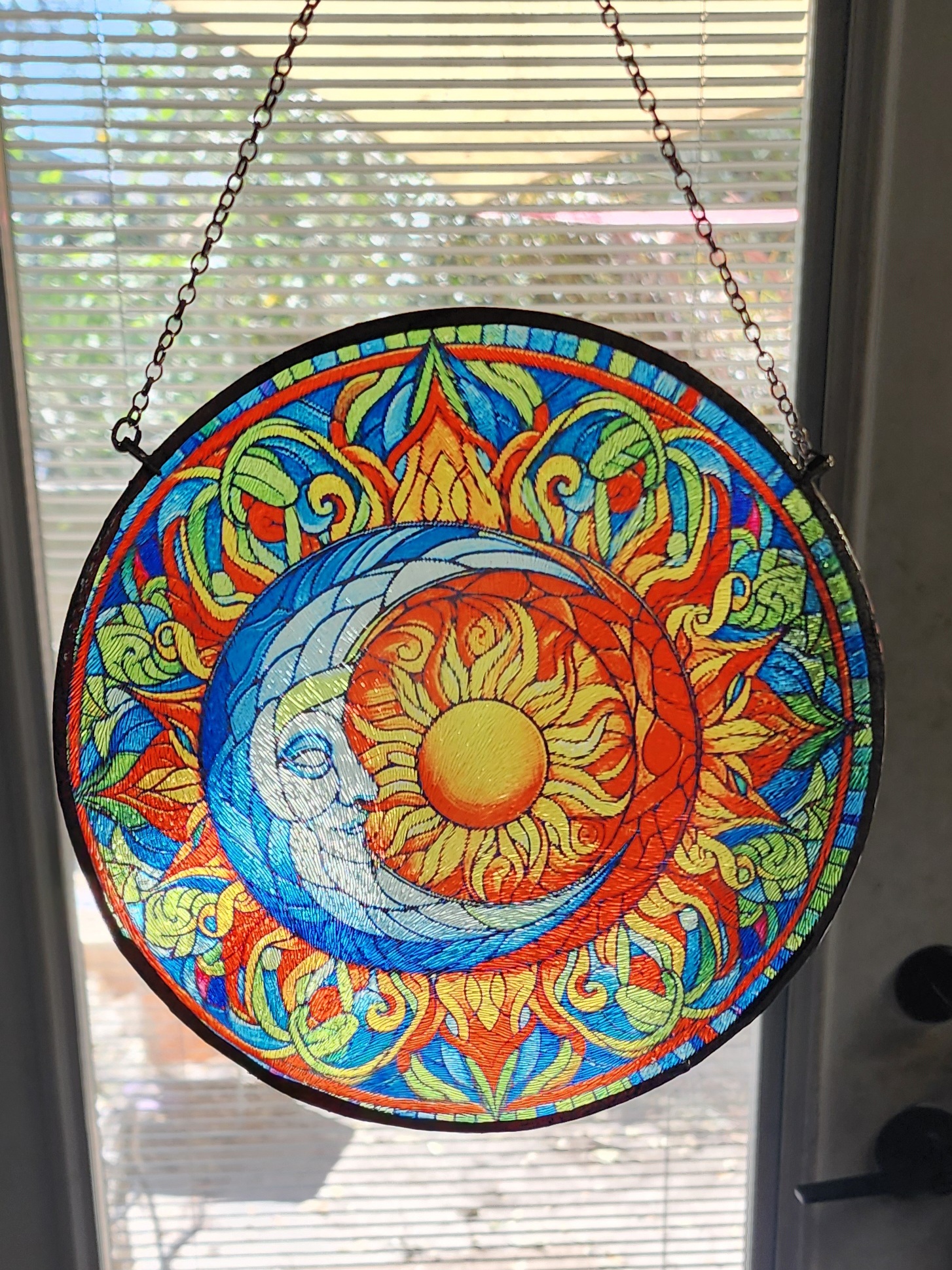 For the Sun So Loved the Moon Celtic Inspired Stained Glass Light Catcher