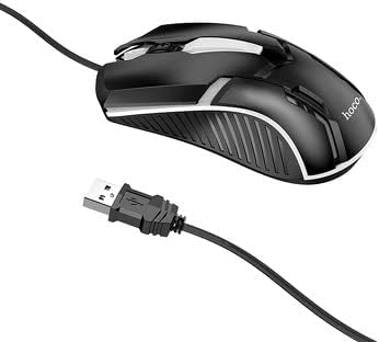 Hoco GM11 - Terrific Glowing USB Wired 104 Keys RGB Backlight Gaming Mouse Keyboard Combos Set (English Letters) - Black