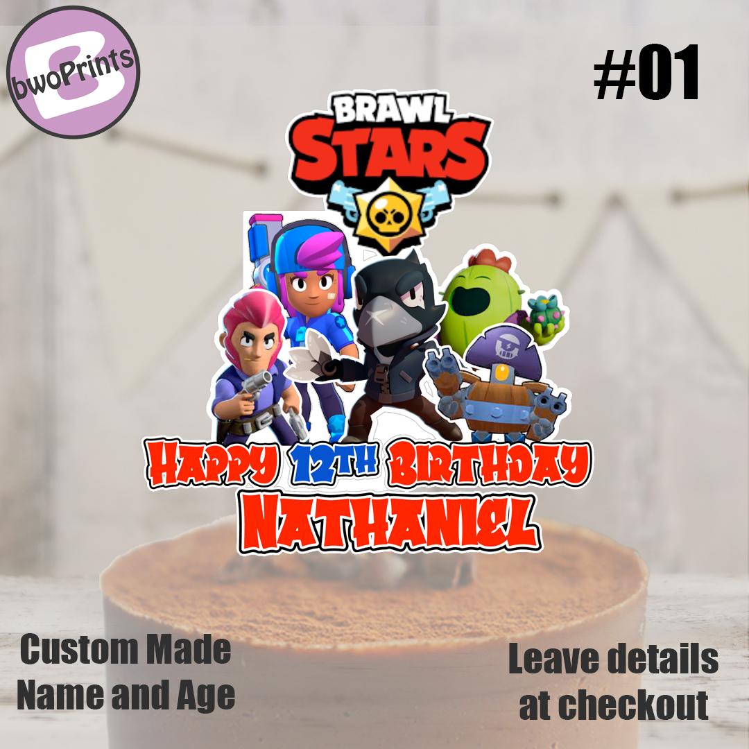 Brawl Stars Cake Topper Birthday | BWOPrints brawl-stars-cake-topper-birthday-bwoprints