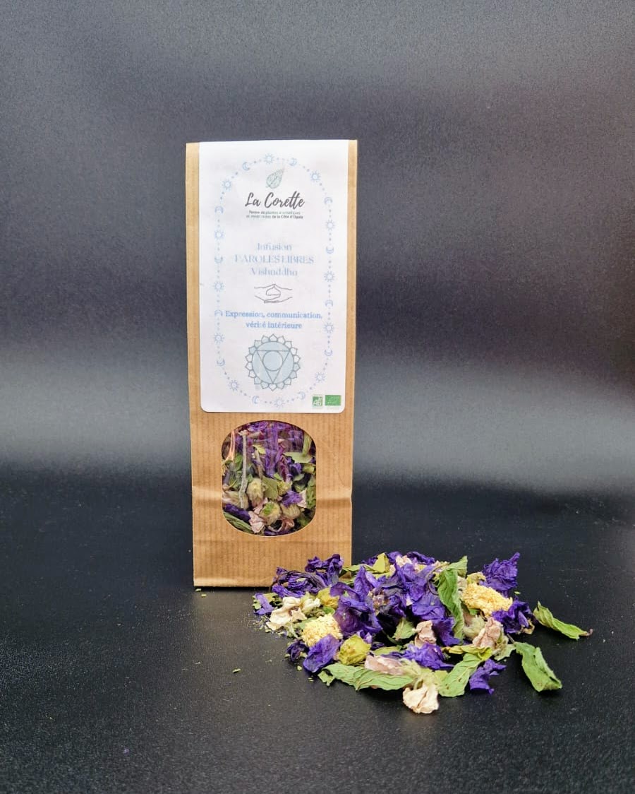 Tisane Chakra de la gorge "Paroles libres" Expression - Vérité - Communication