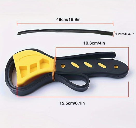 Adjustable 6-Inch Belt Wrench Oil Filter Puller Versatile Strap Spanner and Chain Wrench for Easy Disassembly