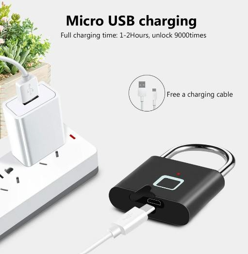 Keyless USB Charging Fingerprint Lock