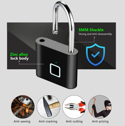 Keyless USB Charging Fingerprint Lock
