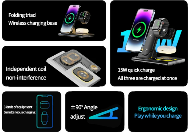 3-in-1 Wireless Charger Stand Pad