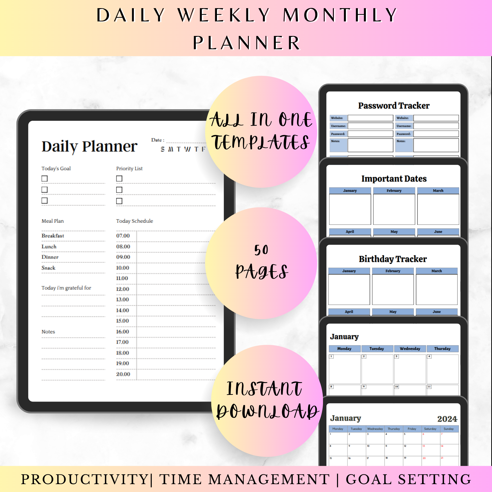 The Ultimate Time Mastery Planner: Daily, Weekly & Monthly Organization