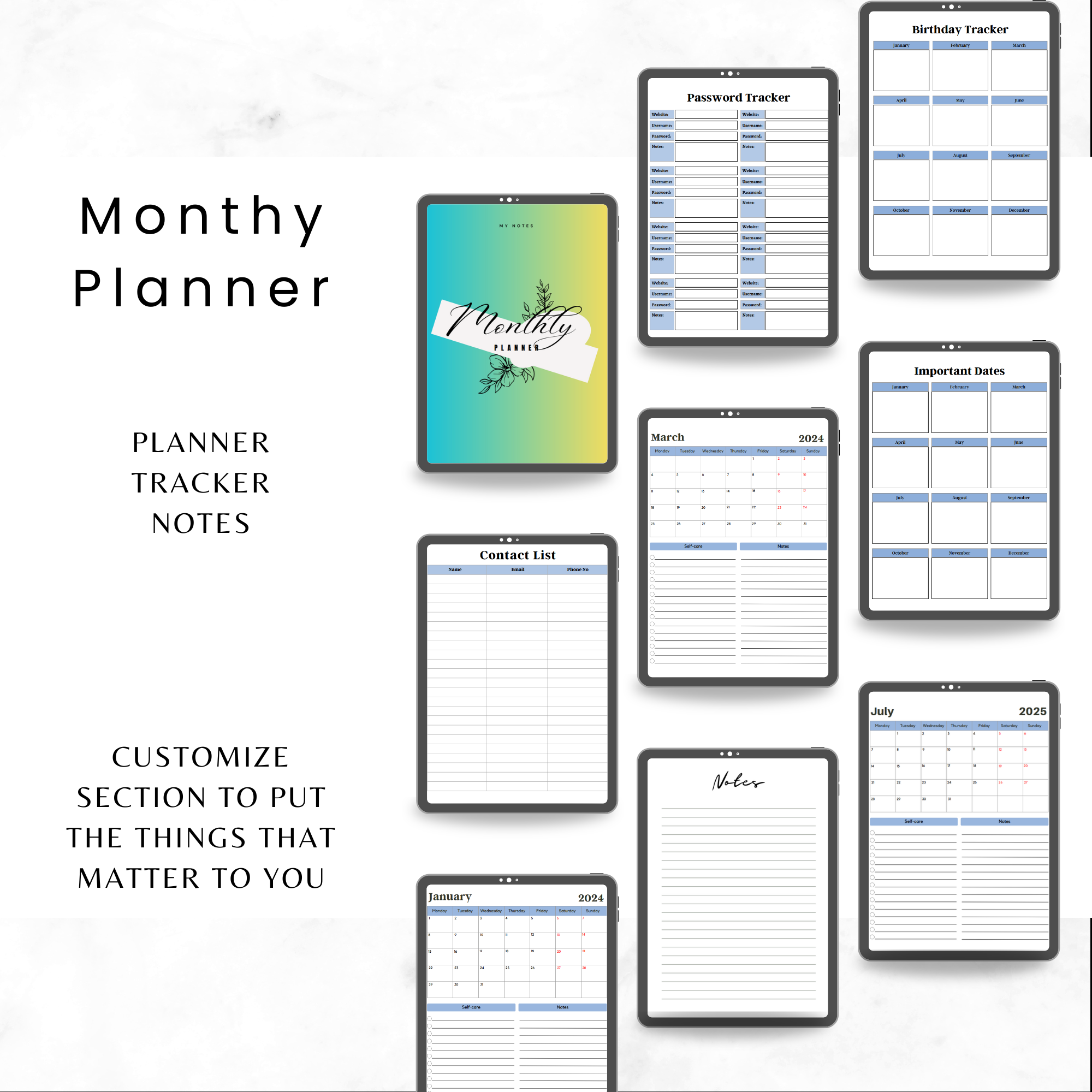 Ultimate Digital Monthly Planner 2024-2025