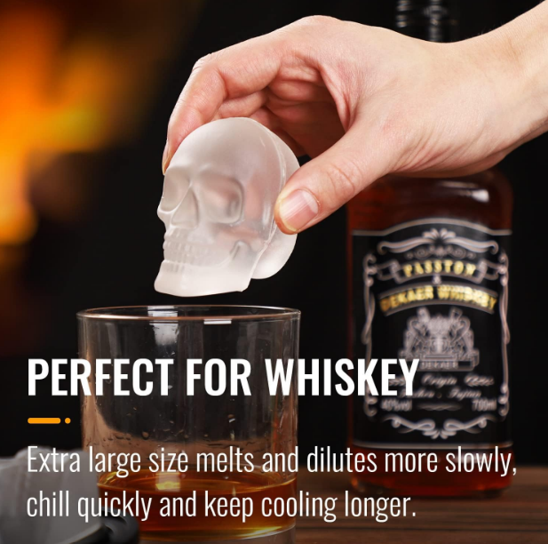 Skull Ice Cube Whiskey Glass