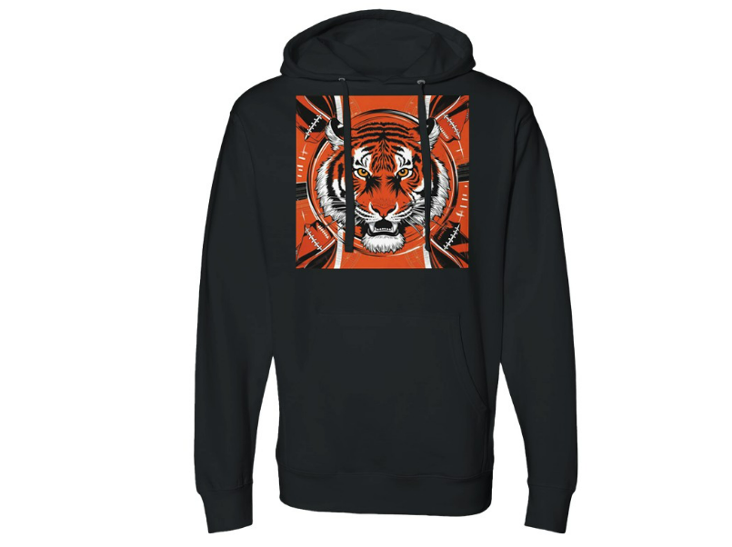 Men Midweight Hooded Sweatshirt Bengals Tiger Hoodie