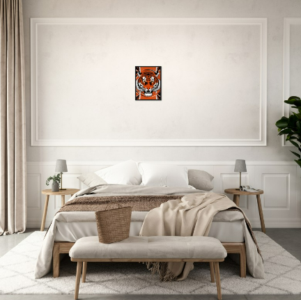 Bengals Premium Made Paper Wooden Frame Poster Tiger Art Print Ready To Hang