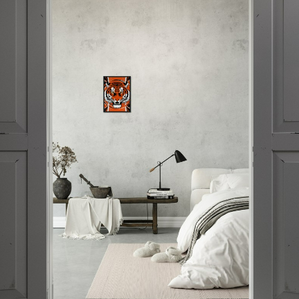 Bengals Premium Made Paper Wooden Frame Poster Tiger Art Print Ready To Hang