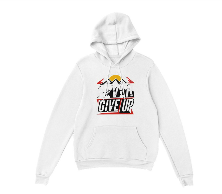 Never Give Up Inspirational Hoodie Classic Unisex Pullover Hoodie