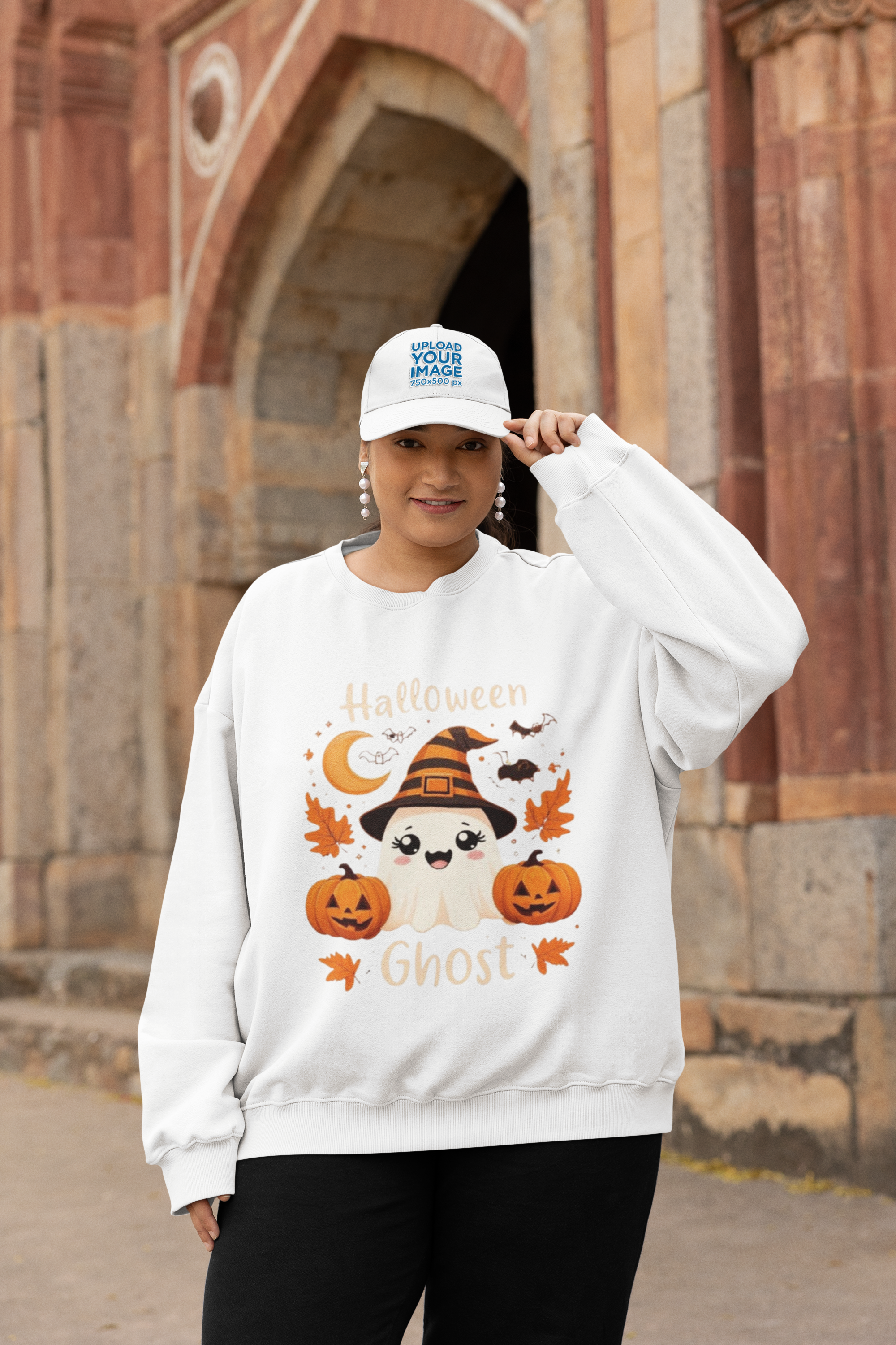 Cute Halloween Ghost Sweatshirt Premium Unisex Crewneck Sweatshirt