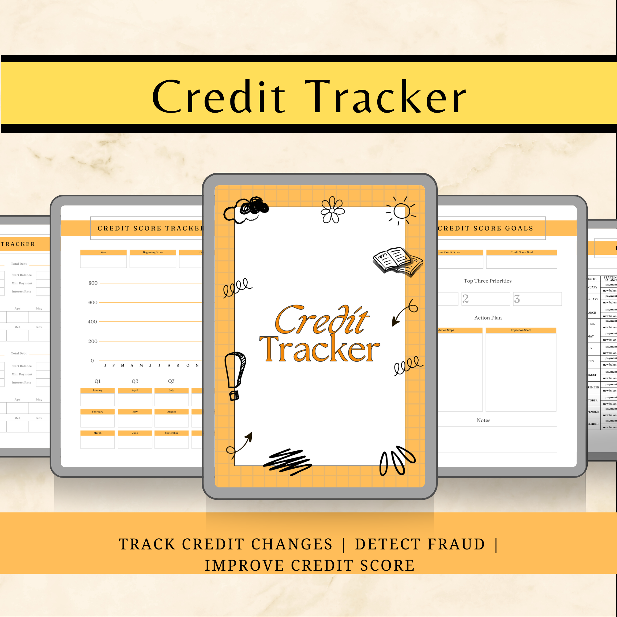 Digital Credit Tracker Planner – Monitor, Improve & Maintain Your Credit Score