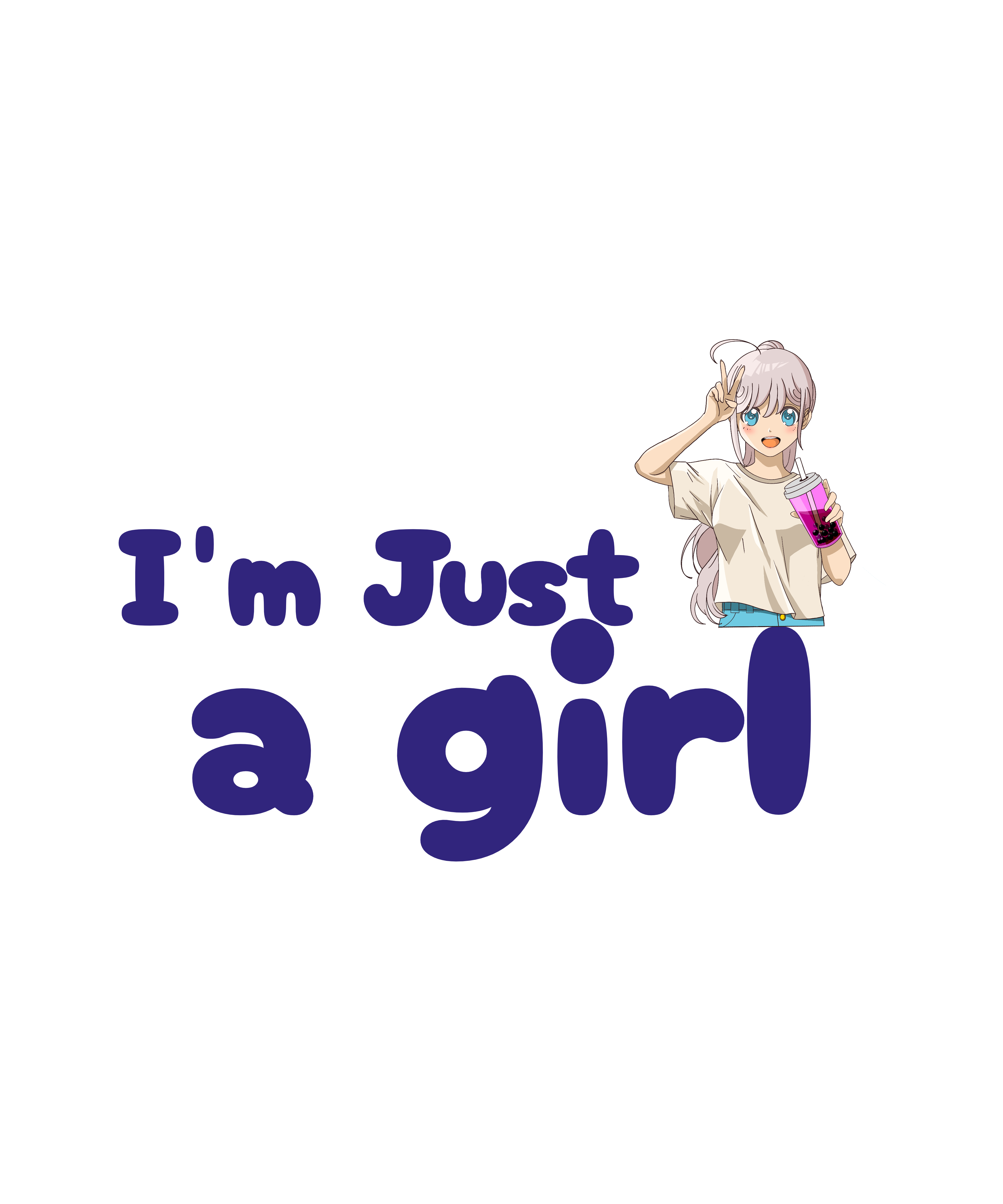 I Am Just A Girl Casual Printed T-Shirt