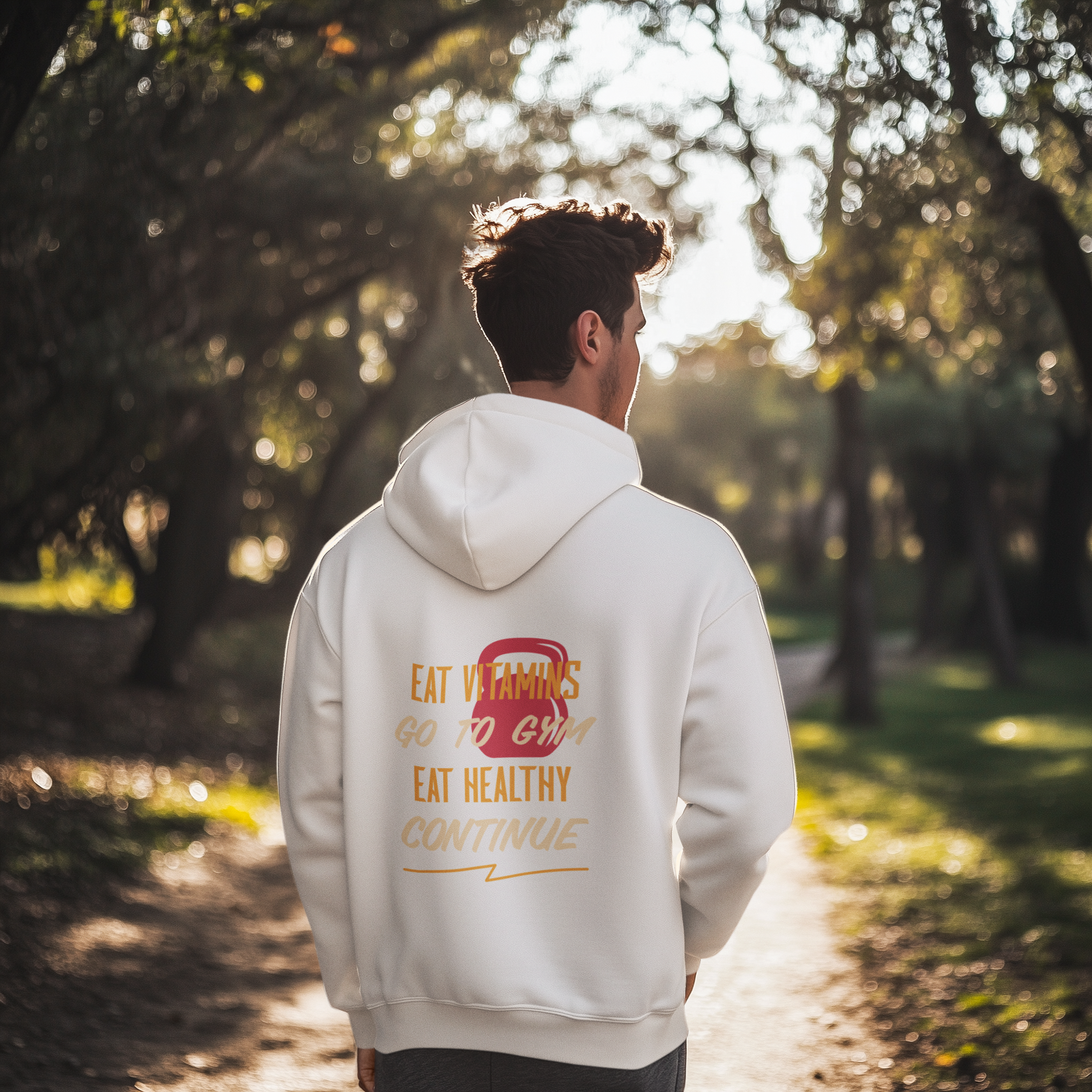 Eat Vitamins Go To Gym Eat Healthy Motivational Hoodie