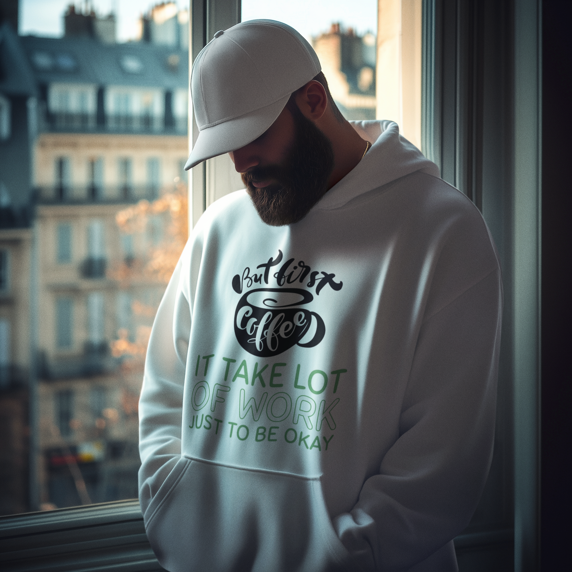 It Take A Lot Of Work Just To Be Okay Graphic Print Hoodie