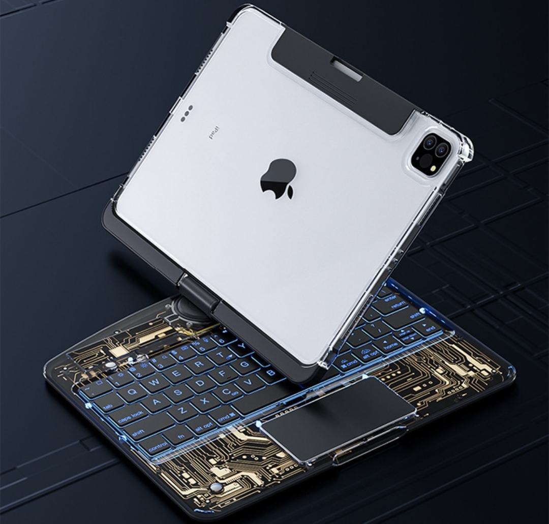 Air6 Transparent Rotating iPad 10.2 Magic Keyboard Case