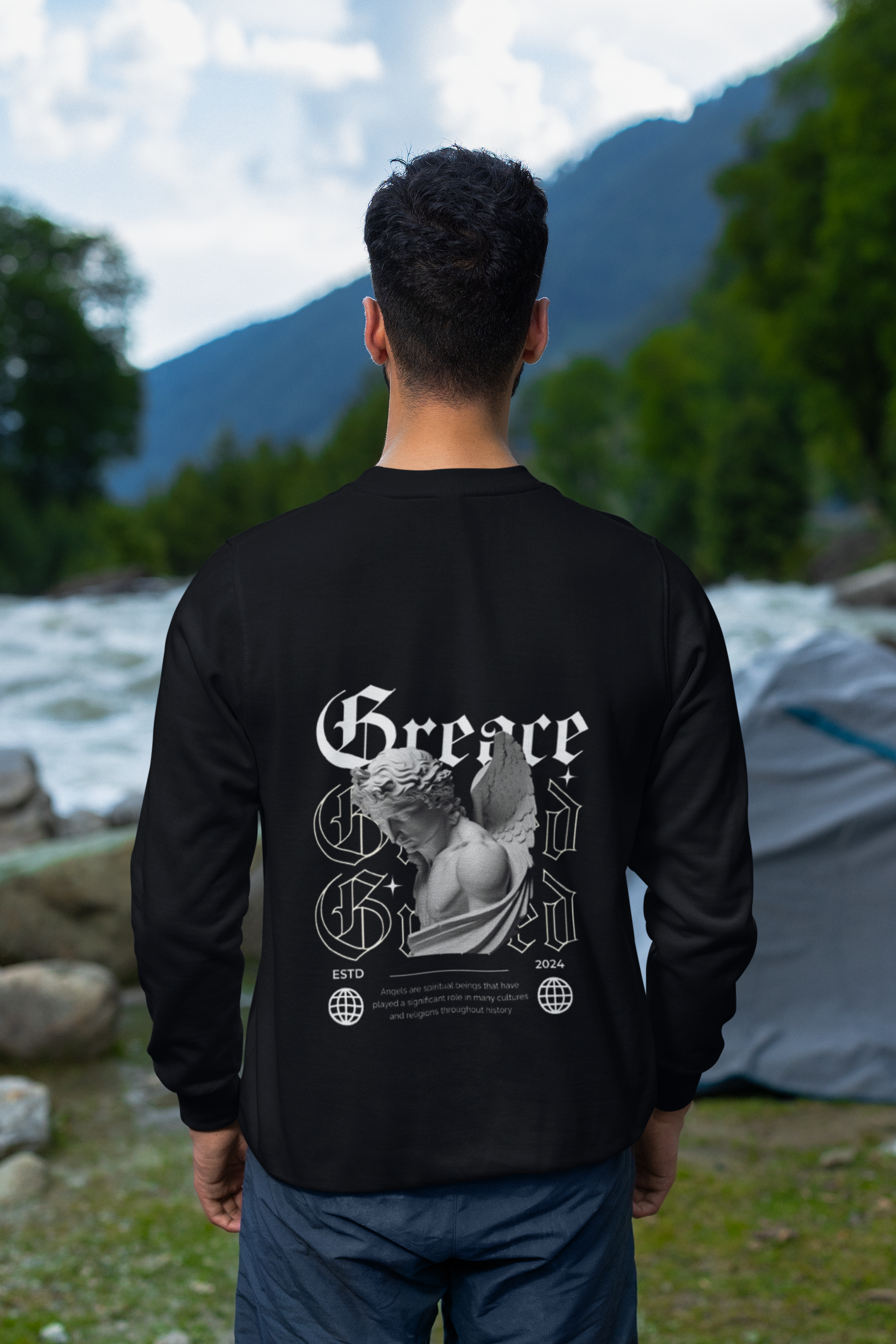 Graced Black Long-Sleeve Shirt