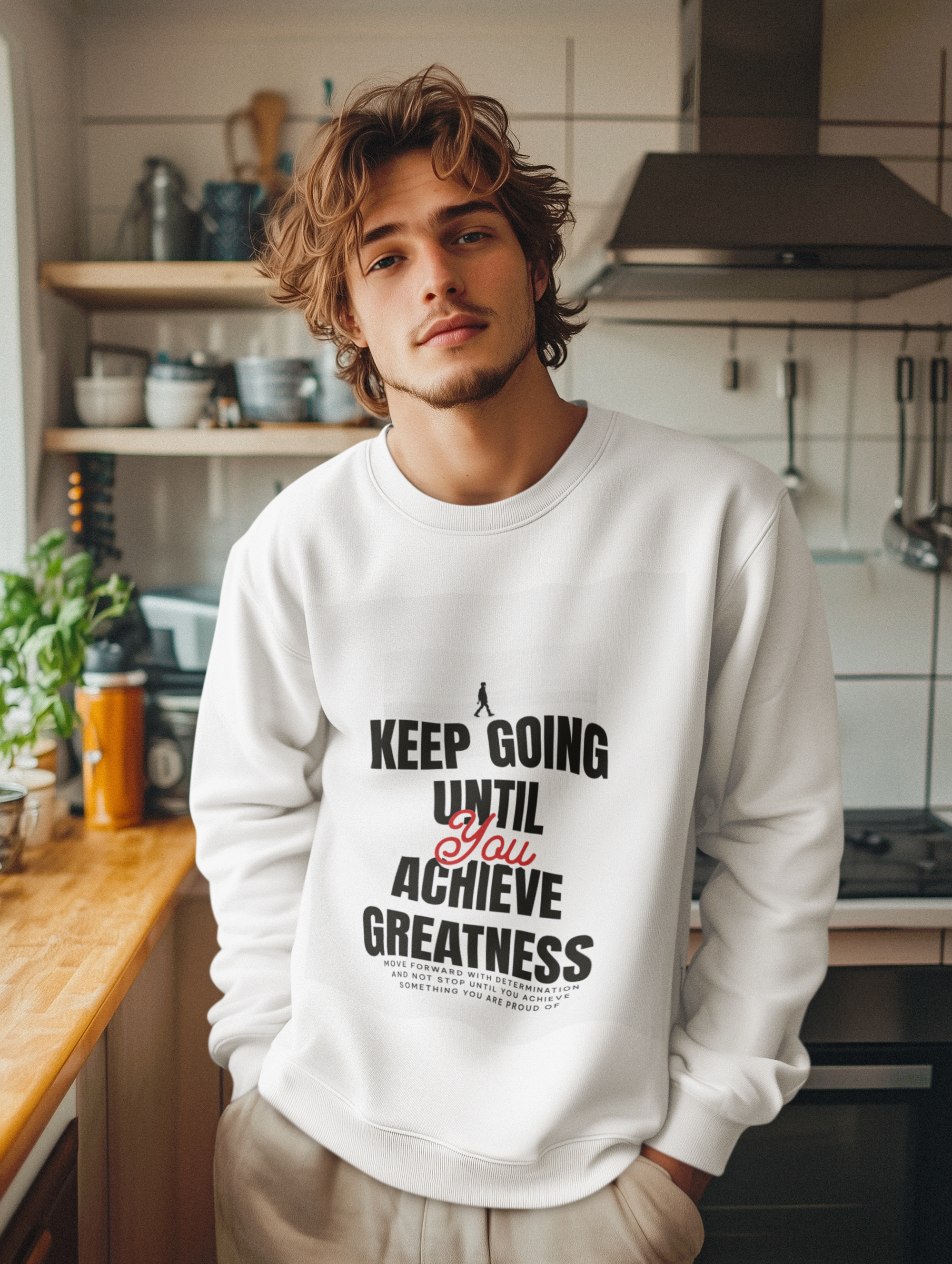 Keep Going Until You Achieve The Greatness Motivational Sweatshirt