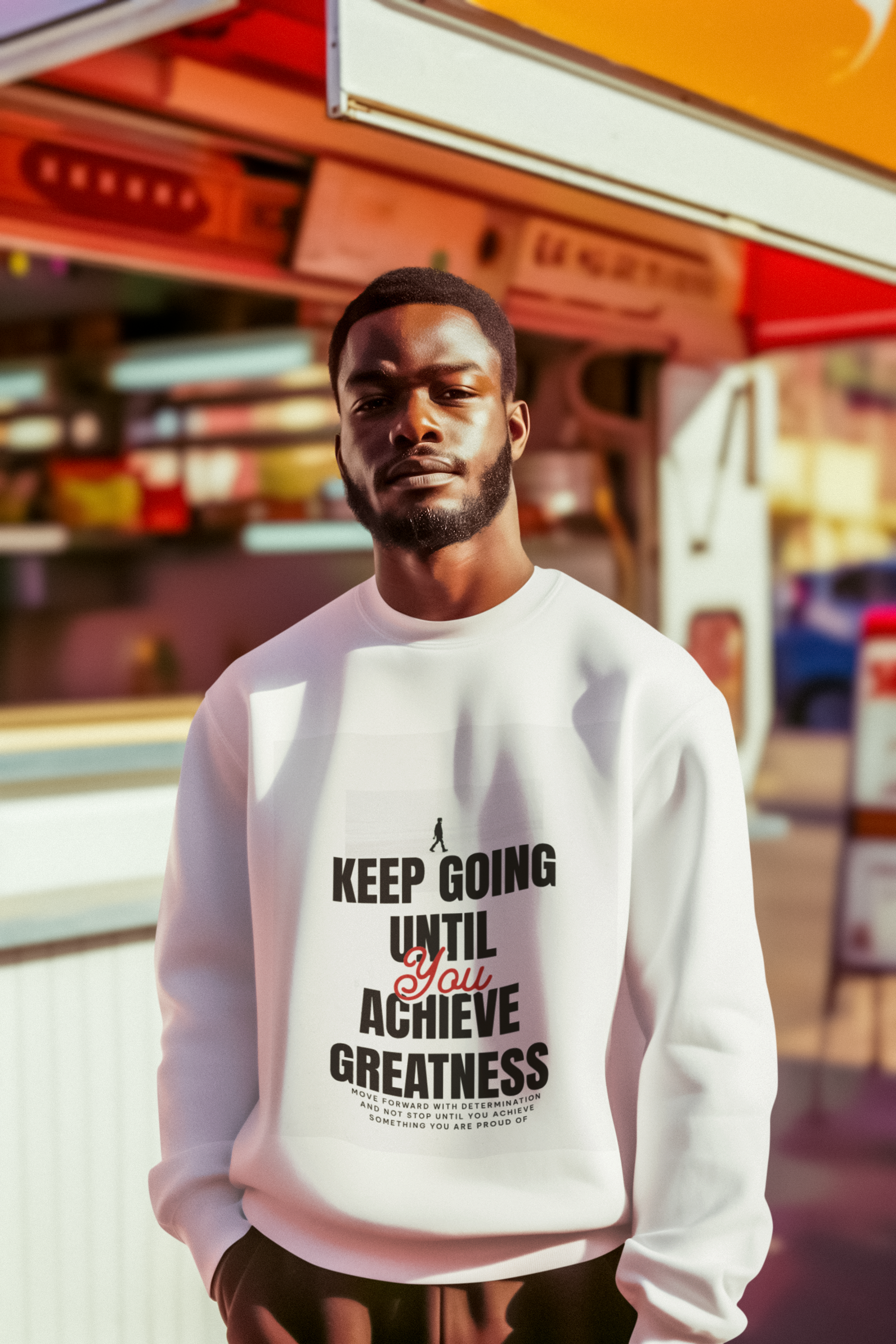 Keep Going Until You Achieve The Greatness Motivational Sweatshirt