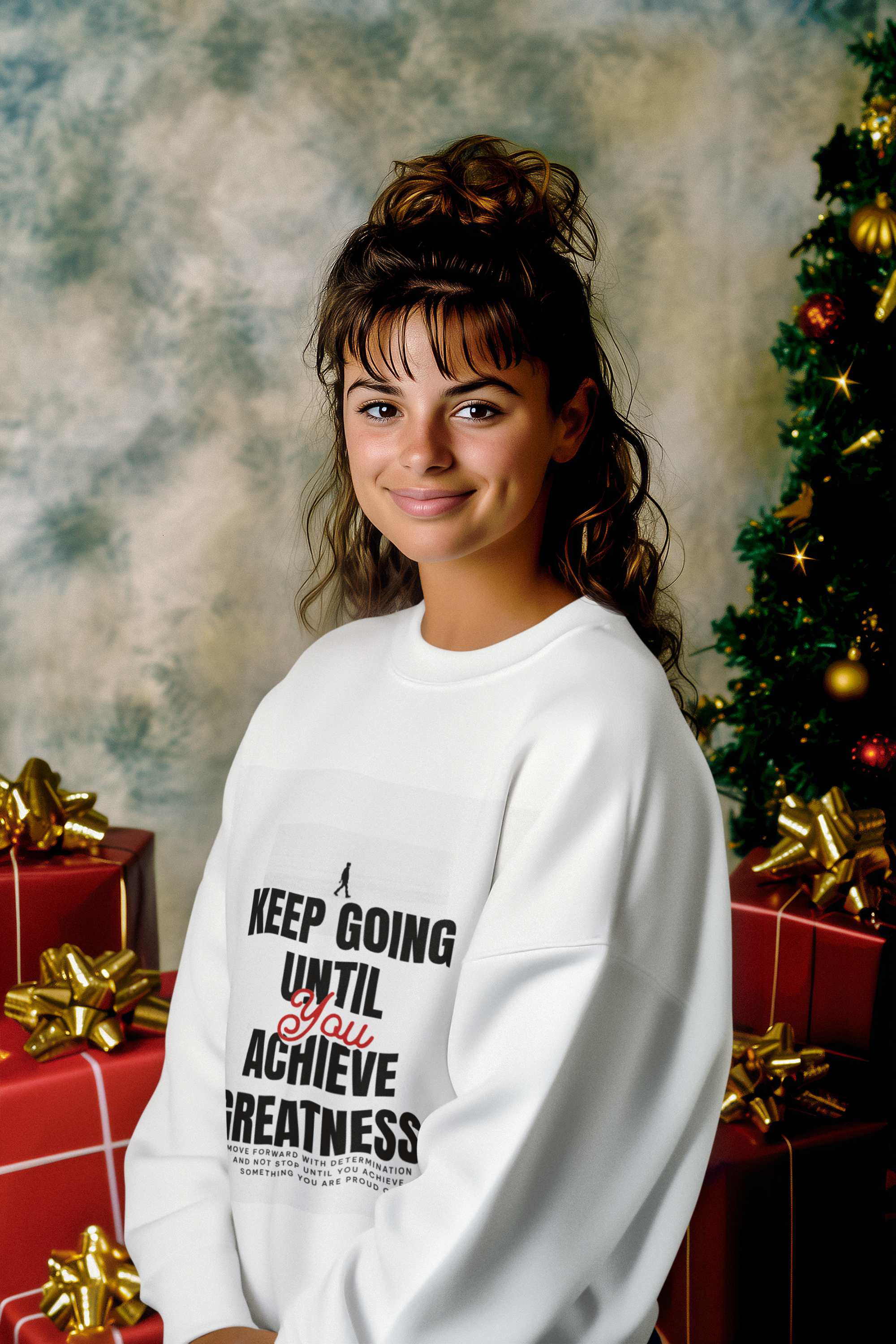 Keep Going Until Achieve Greatness Motivational Women Sweatshirt