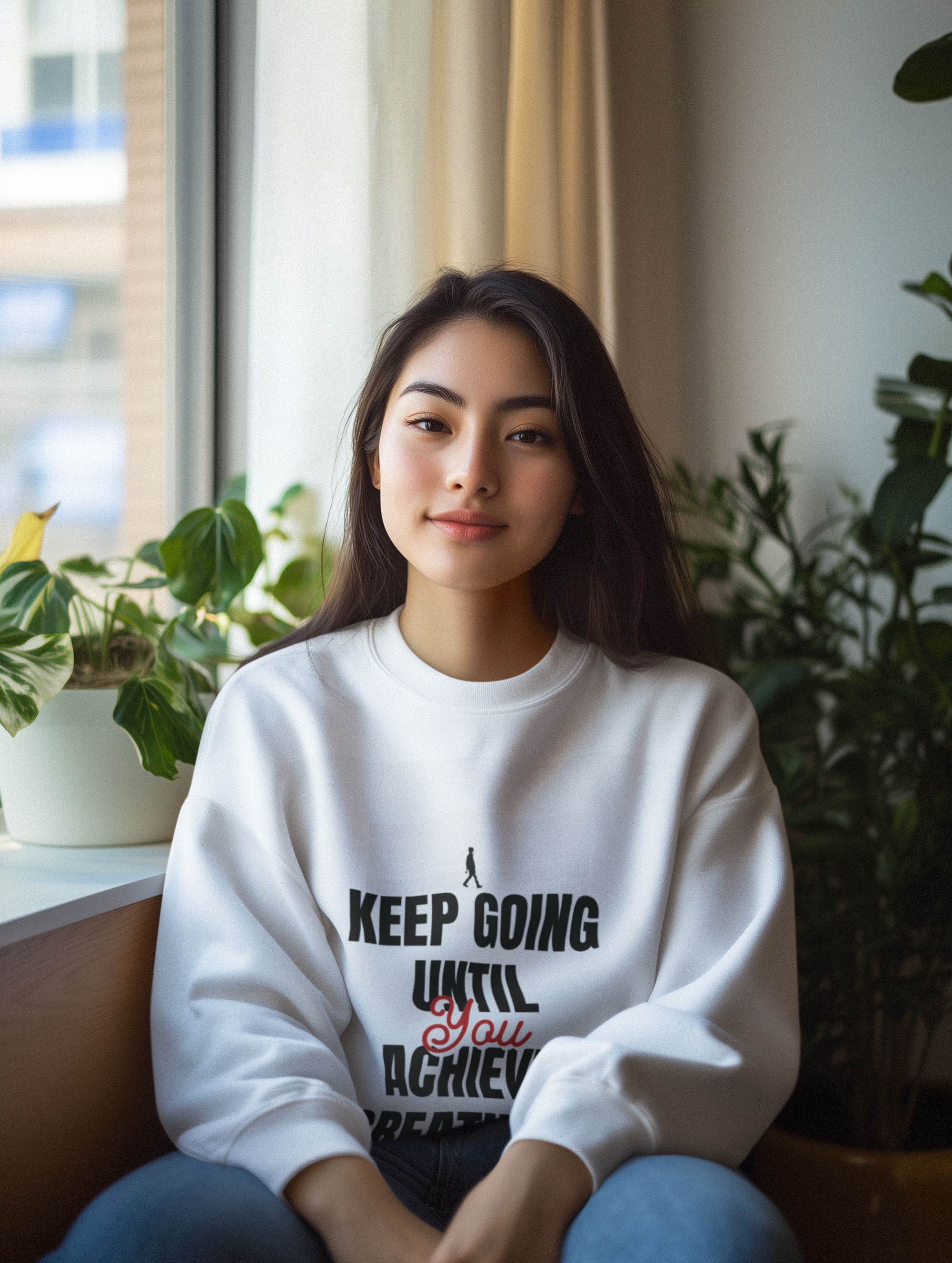 Keep Going Until Achieve Greatness Motivational Women Sweatshirt