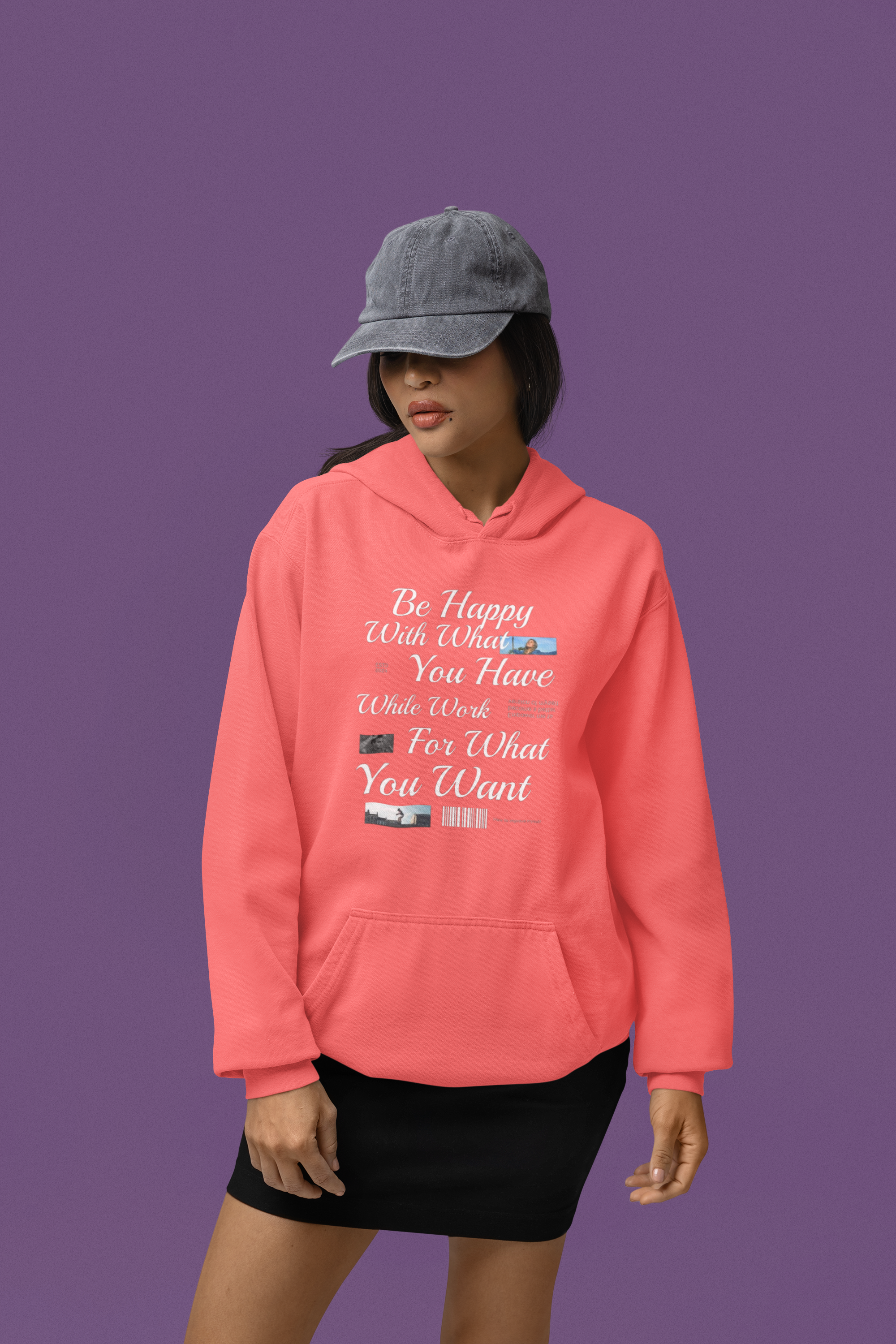 Women Be Happy With What You Have While Work For What You Want Inspirational Quote Hoodie