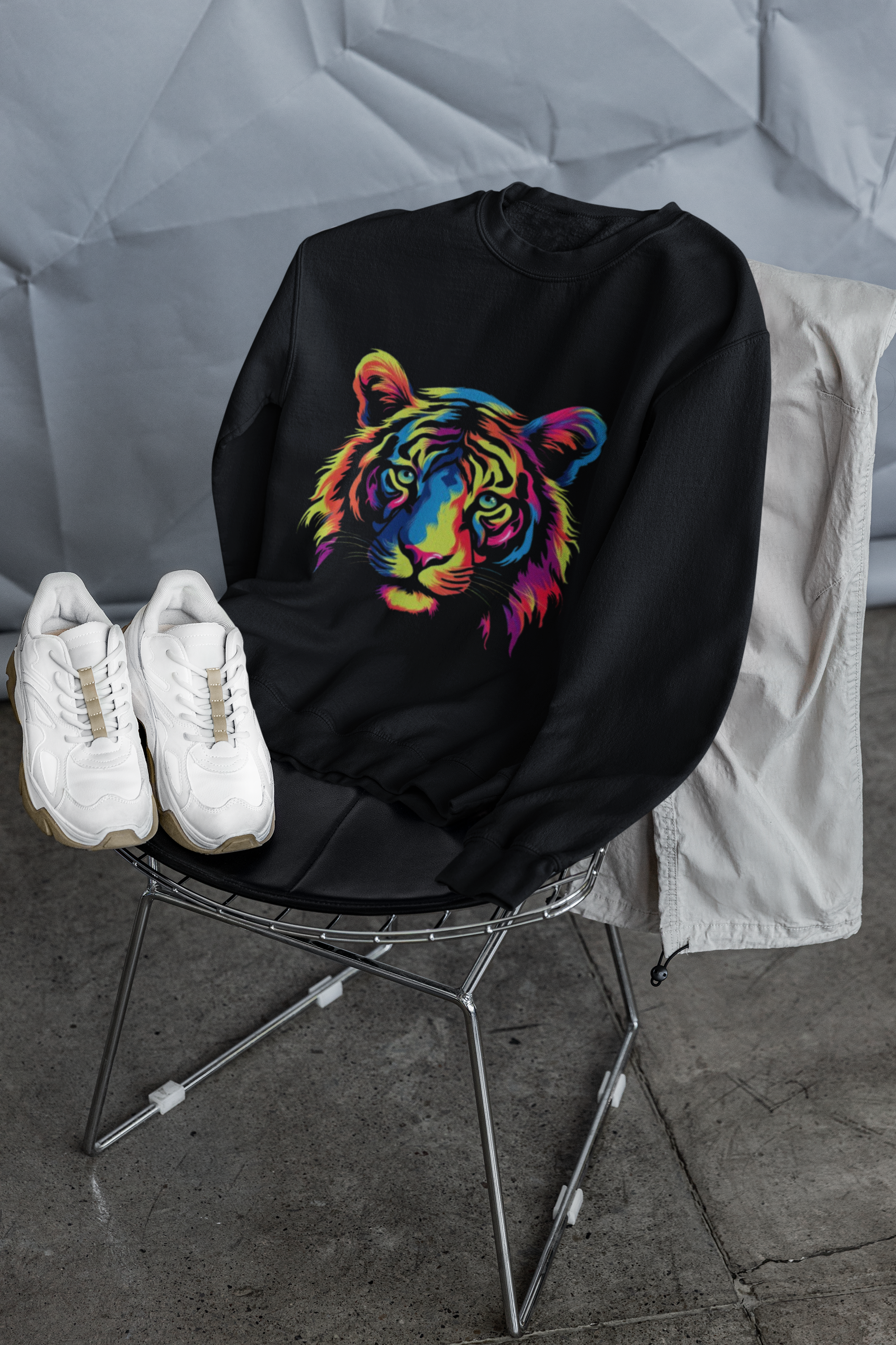 Retro tiger print sweatshirt