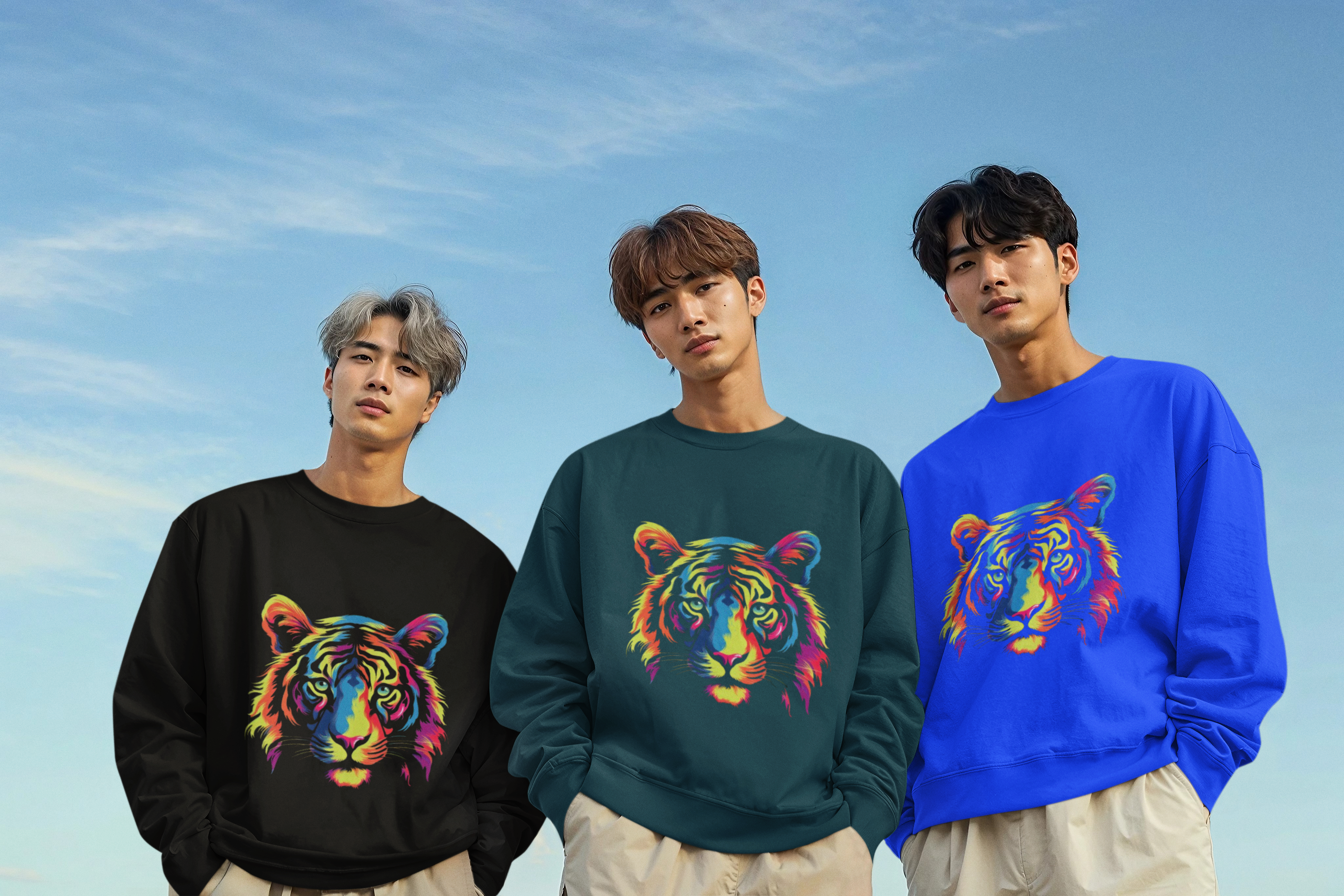 Retro tiger print sweatshirt