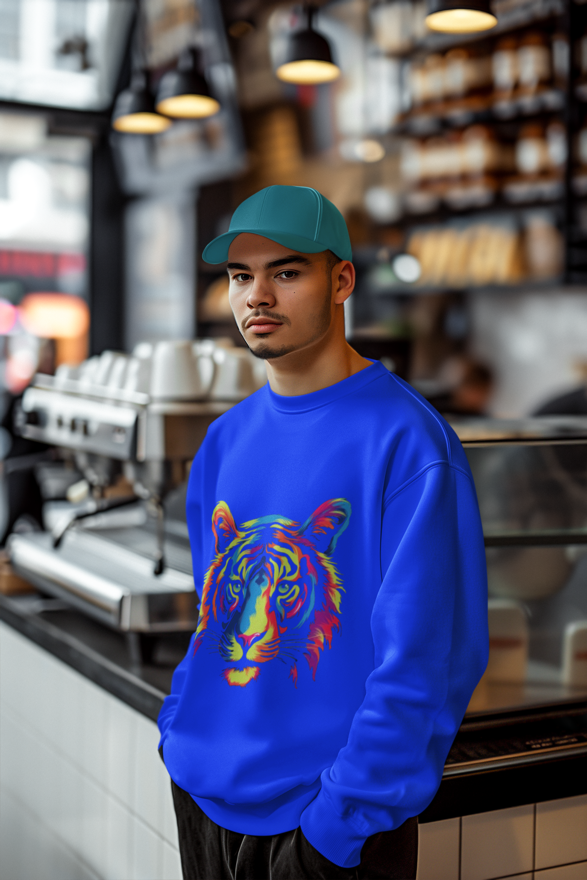 Retro tiger print sweatshirt