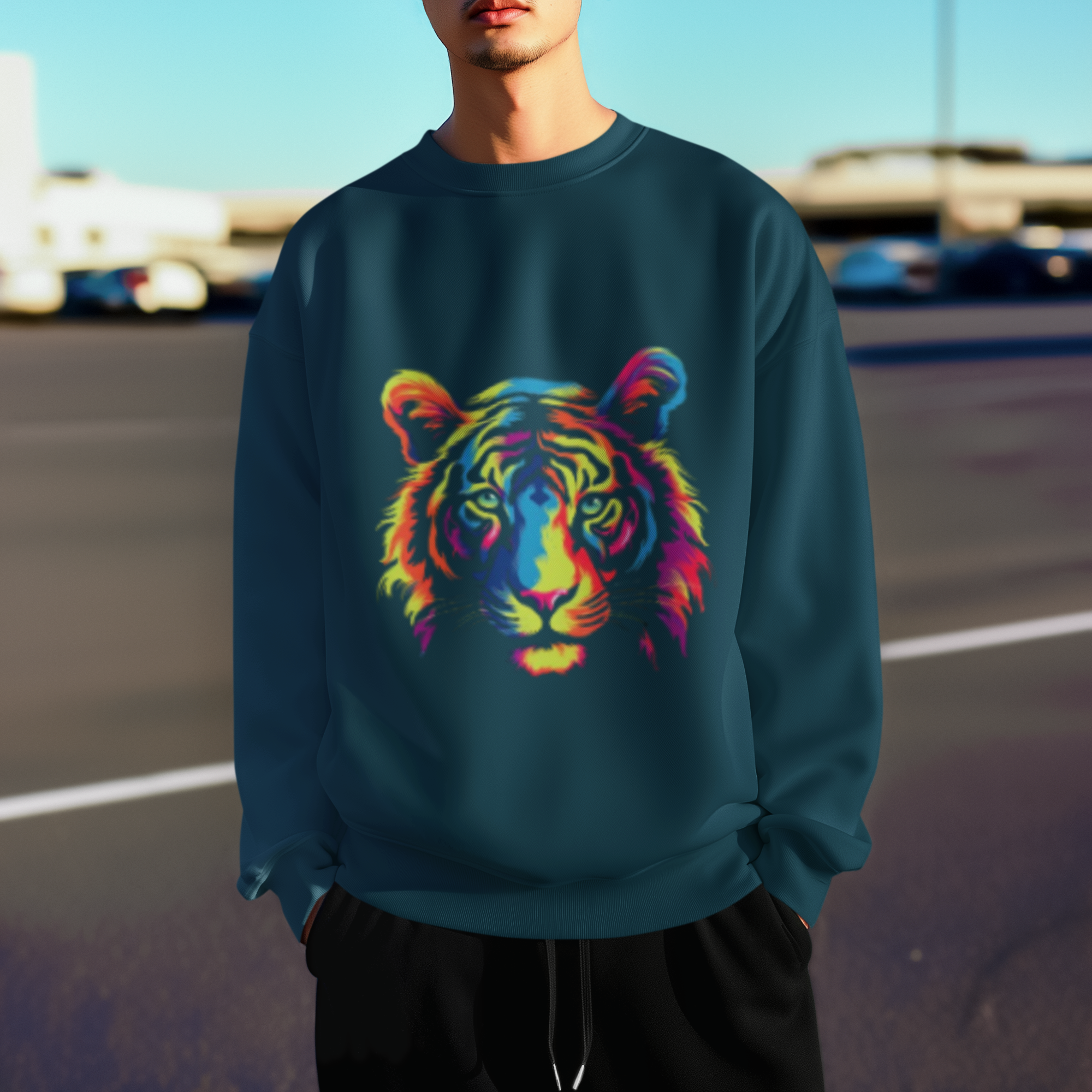Retro tiger print sweatshirt