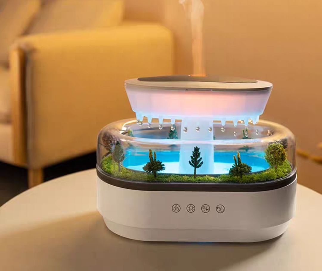 LED Humidifier with Miniature Landscape