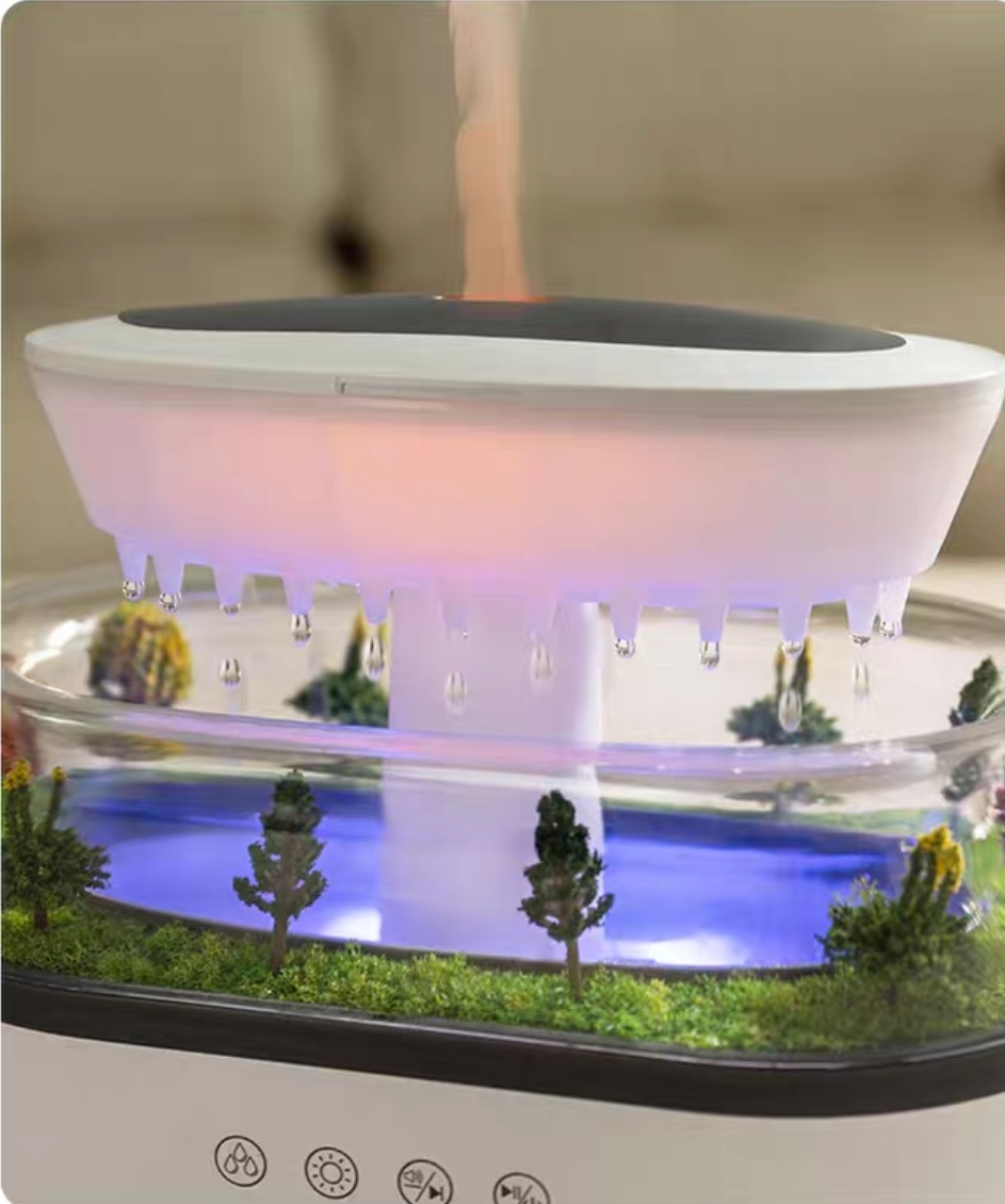 LED Humidifier with Miniature Landscape