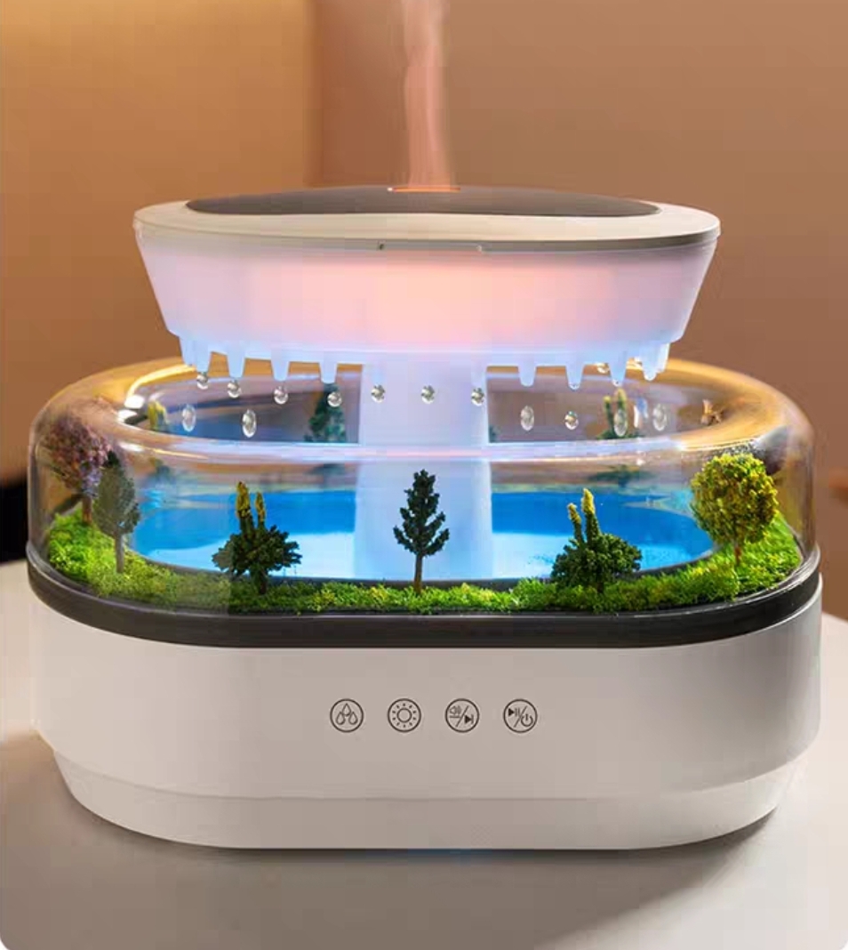 LED Humidifier with Miniature Landscape