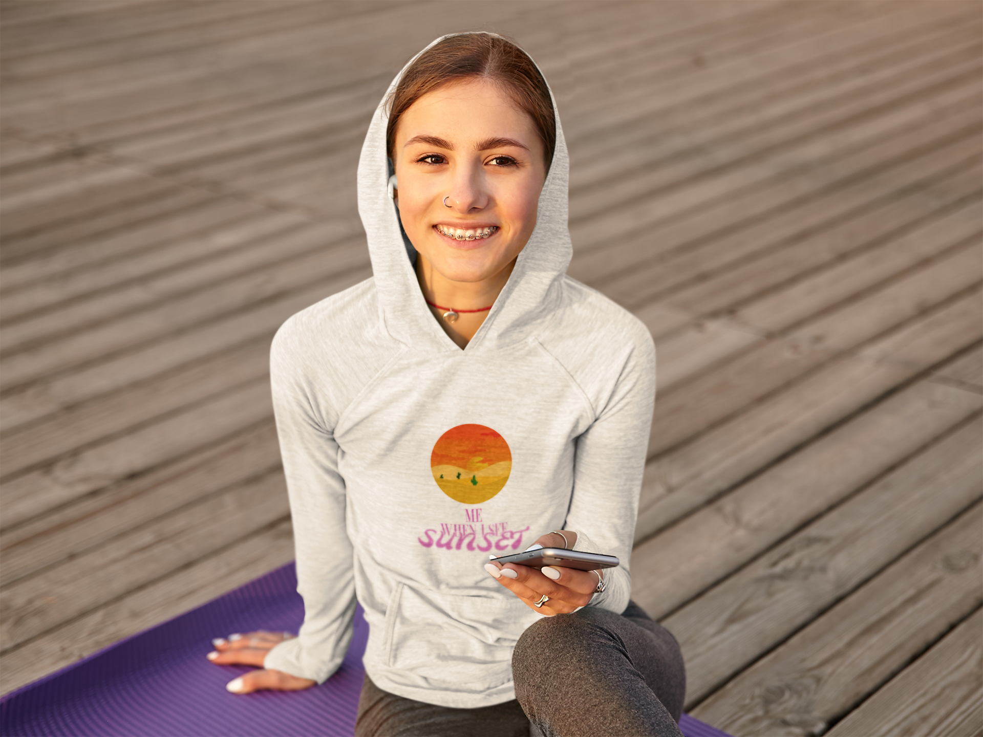 White Sunset Graphic Sweatshirt