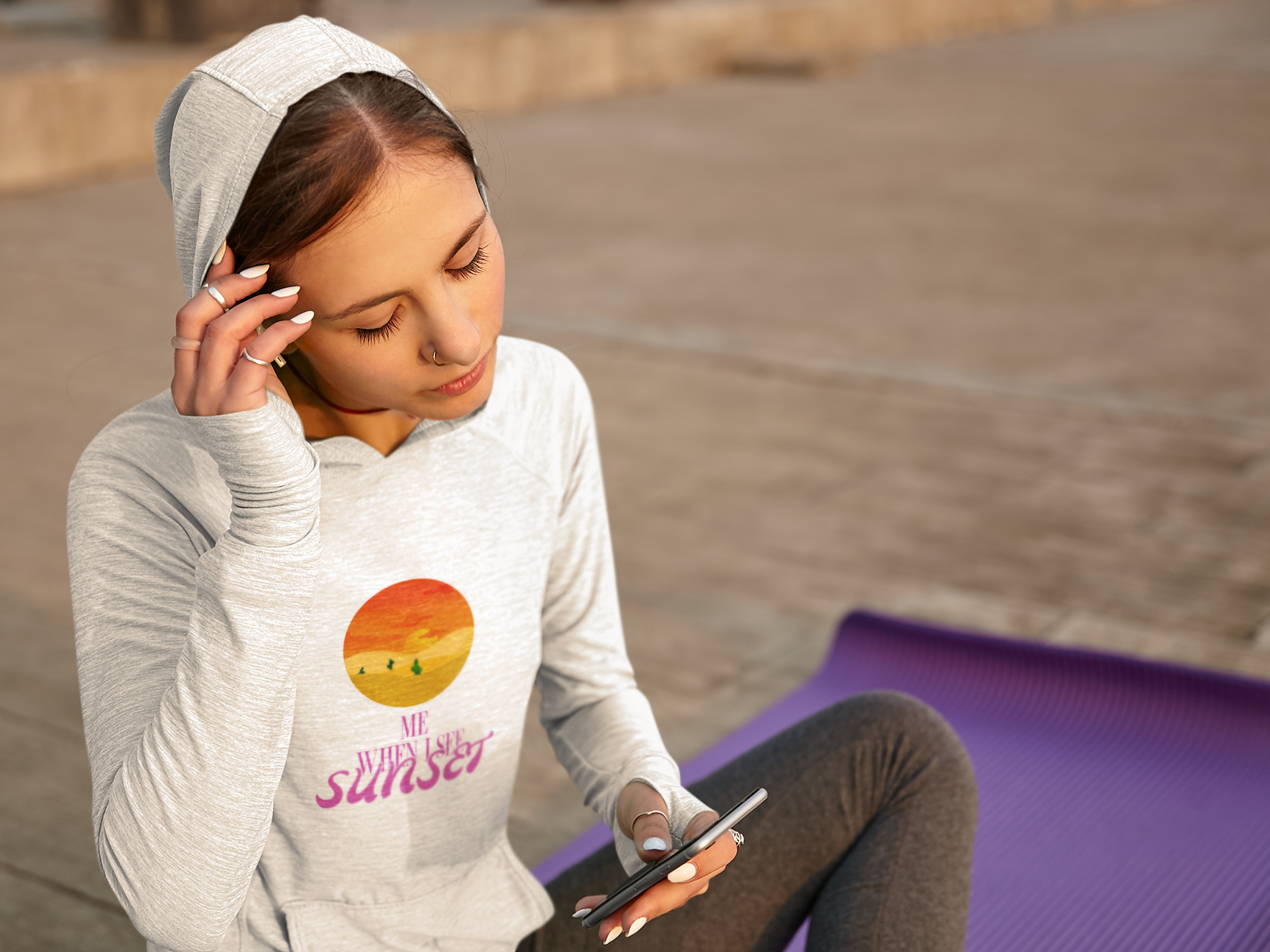White Sunset Graphic Sweatshirt