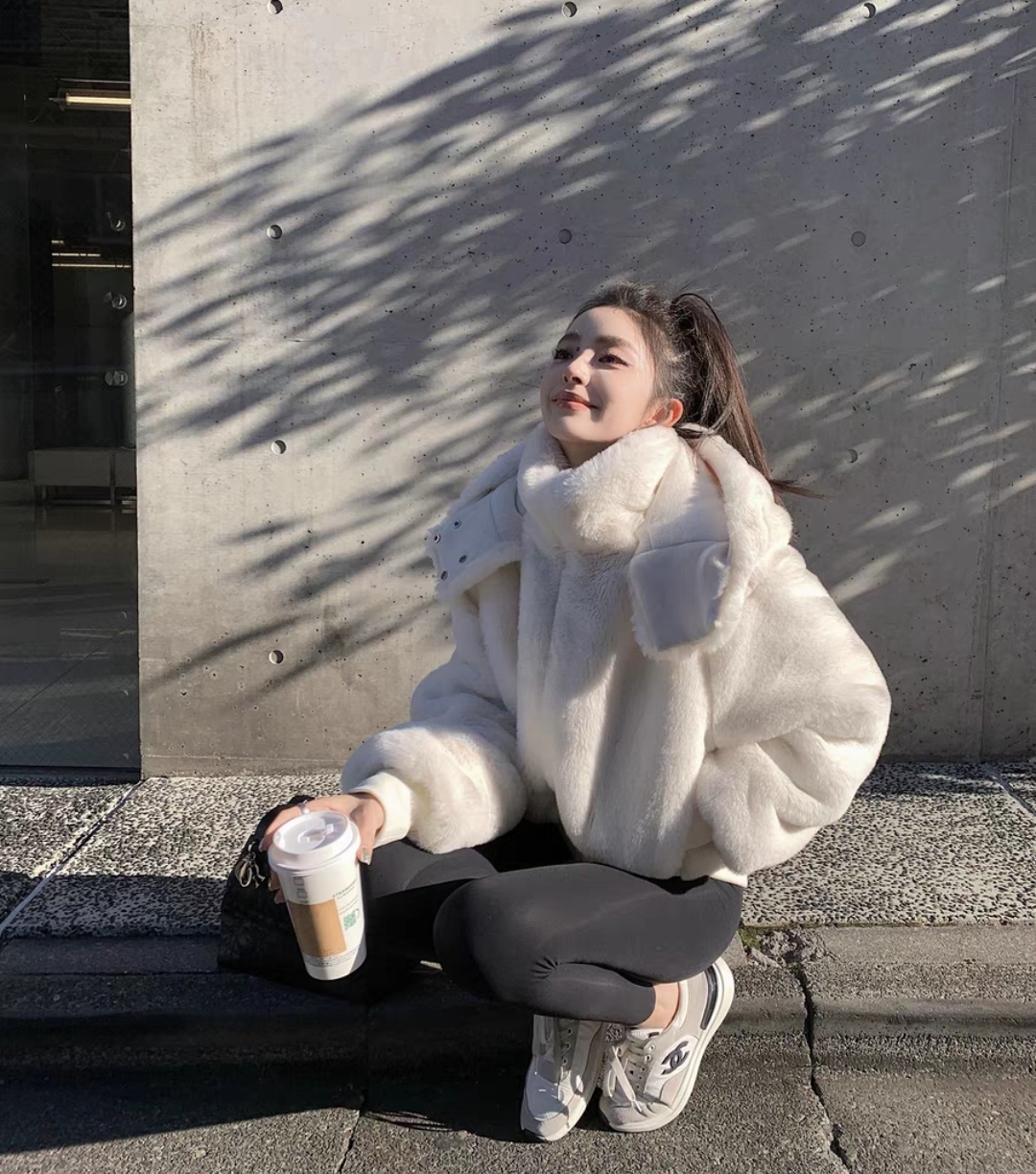 White Faux Fur Jacket