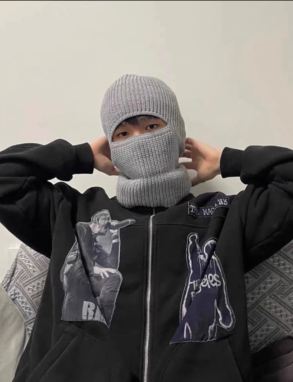 Grey Knit Balaclava