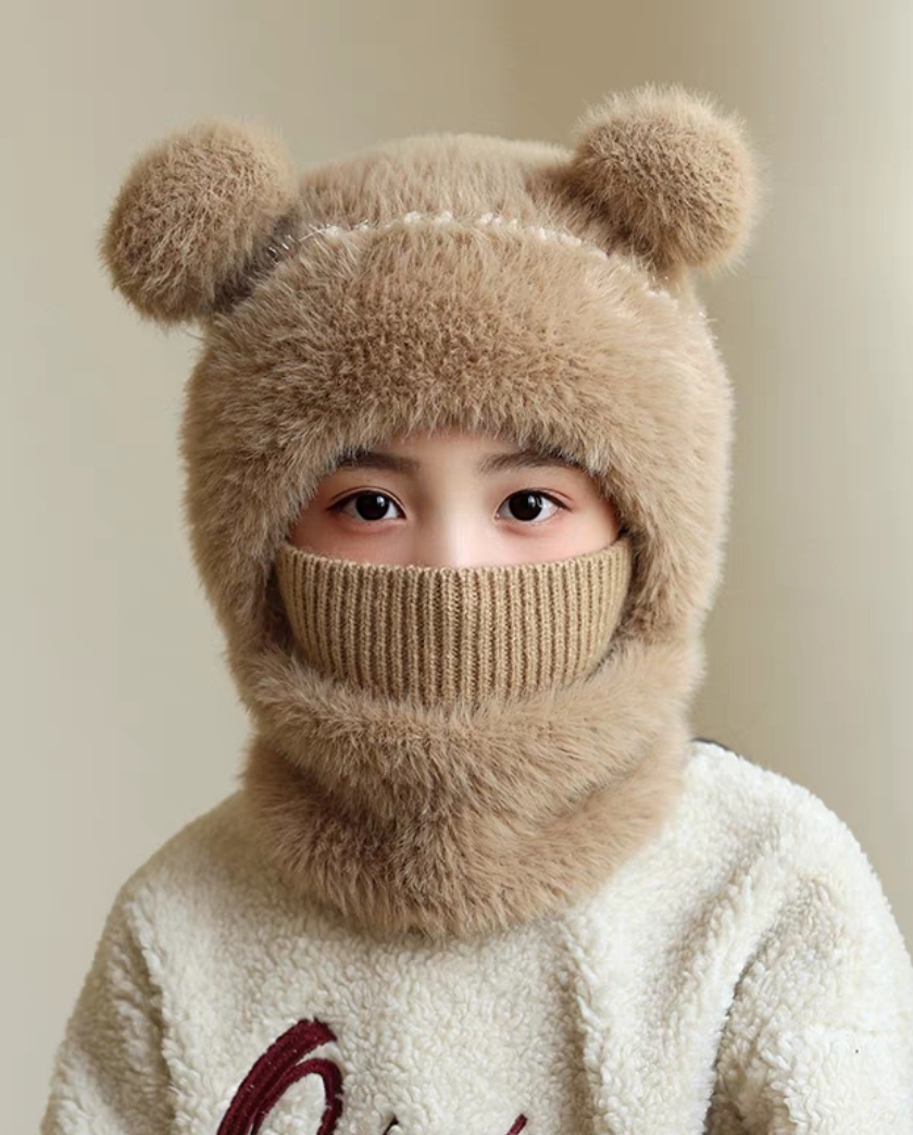 Faux Fur Winter Hat Balaclava 3-12 years old