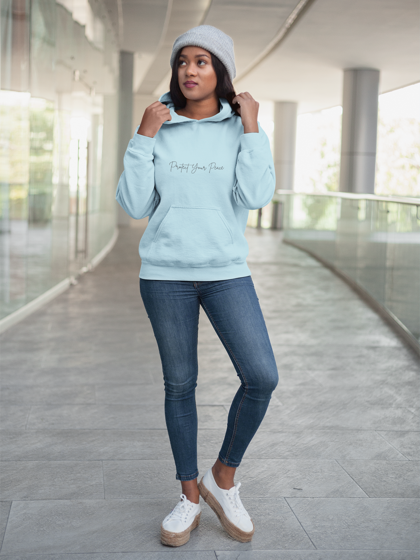 Protect Your Peace Light Blue Hoodie