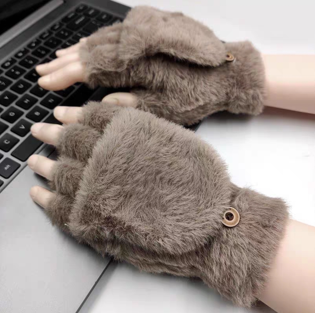 Fingerless Faux Fur Gloves