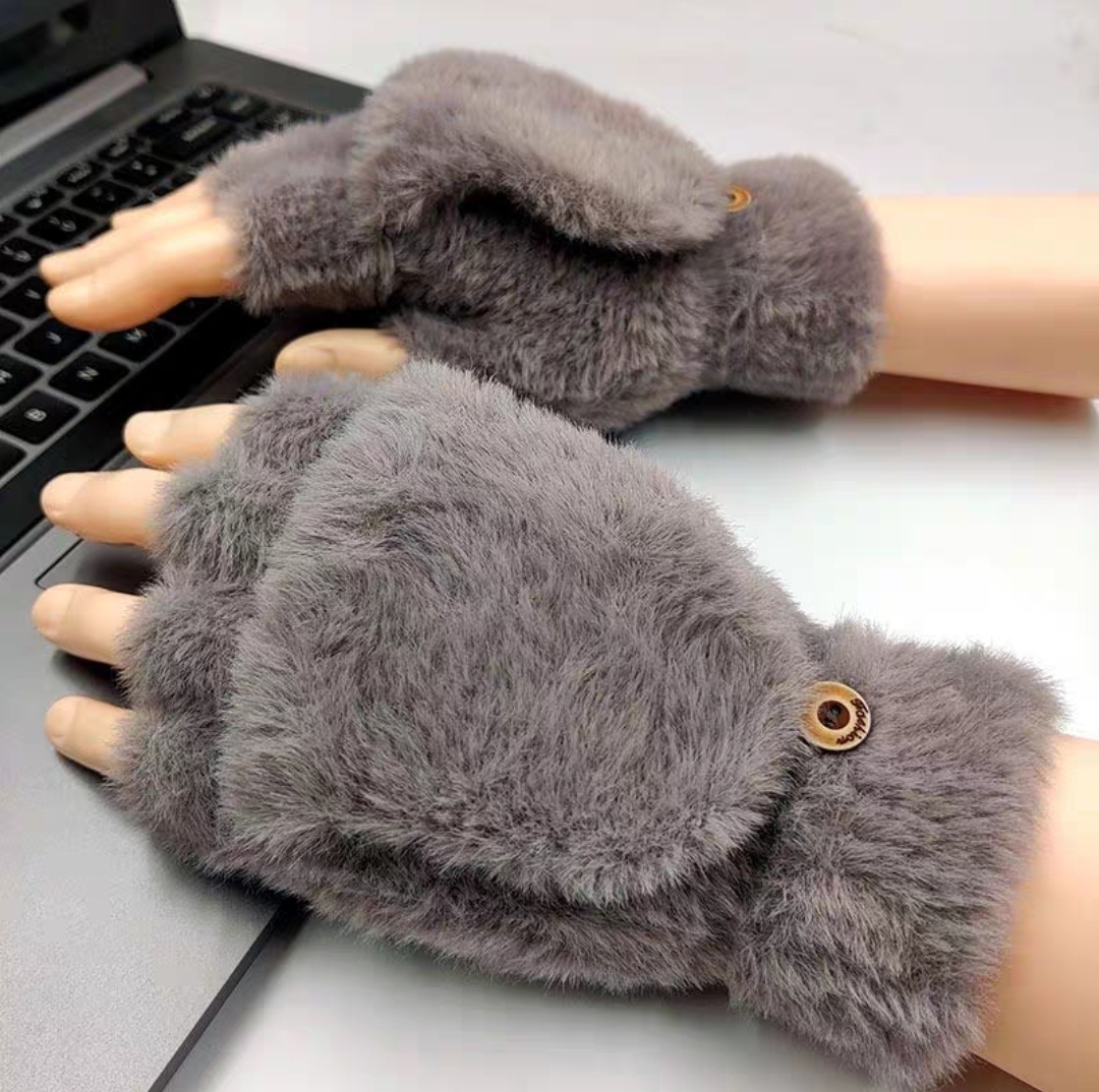 Fingerless Faux Fur Gloves