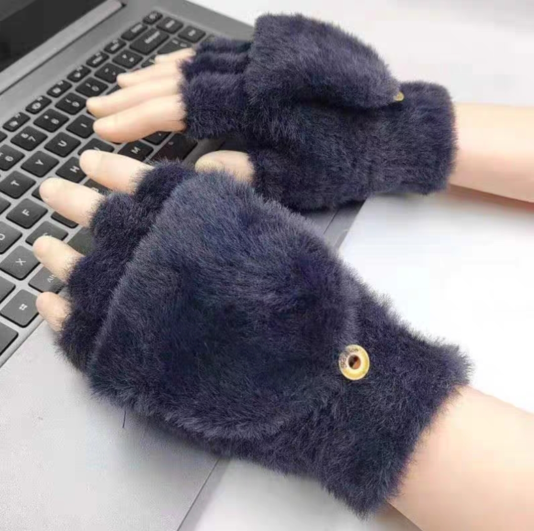 Fingerless Faux Fur Gloves